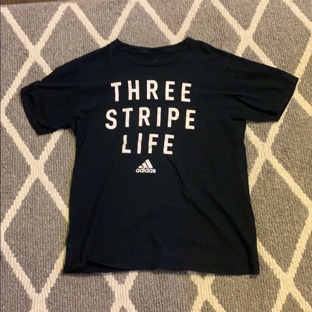 Adidas “Three stripe life” tee black